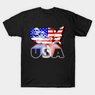 USA Mount Rushmore Red White and Blue T-Shirt